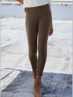 Legging brillant à carreaux