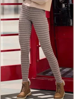 Legging caleçon mode avec motif pied-de-poule coloré