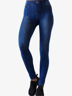 Legging en jean jegging sans coutures à l'aspect jean imprimé