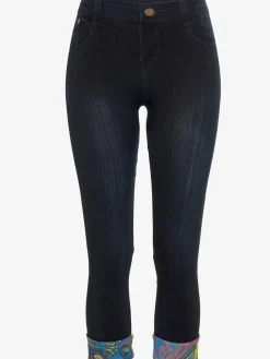 Legging en jean jegging sans coutures à l'aspect jean imprimé