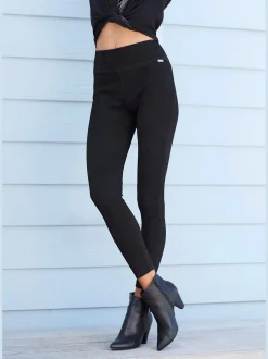Legging imitation cuir velours