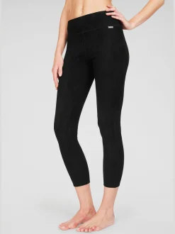 Legging imitation cuir velours