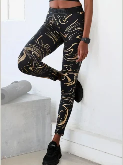 Leggings technique caleçon d'extérieur au motif abstrait