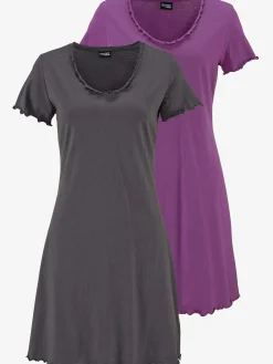 Lot de 2 chemises de nuit avec ourlets ondulés