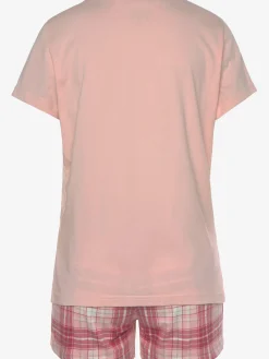 Lot de 2 pyjamas courts au motif fleuri et à carreaux