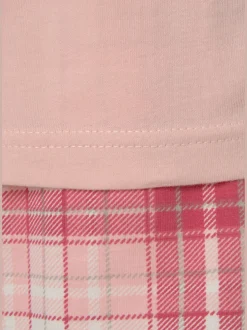 Lot de 2 pyjamas courts au motif fleuri et à carreaux