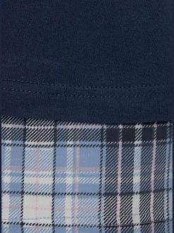 Lot de 2 pyjamas courts au motif fleuri et à carreaux
