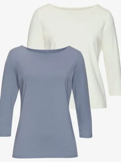 Lot de 2 t-shirts lascana aux manches 3/4
