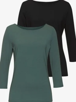 Lot de 2 t-shirts lascana aux manches 3/4
