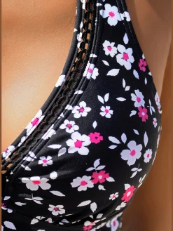 Maillot de bain à armatures bordure ajourée tendance