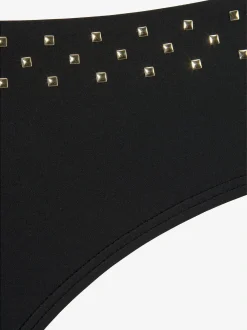 Maillot de bain à armatures bikini élégant avec rivets décoratifs couleur or