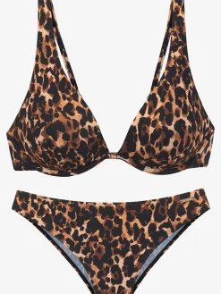 Maillot de bain à armatures imprimé léopard tendance