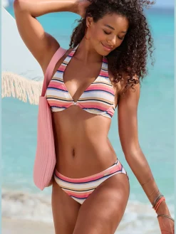 Maillot de bain à armatures motif rayé tendance