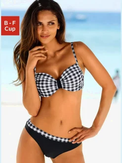 Maillot de bain à armatures motif à carreaux tendance
