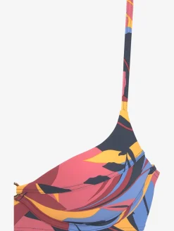 Maillot de bain à armatures imprimé feuilles abstrait