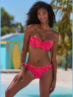 Maillot de bain bandeau à armatures bord crocheté contrasté