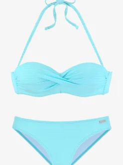 Maillot de bain bandeau à armatures matière structurée tendance