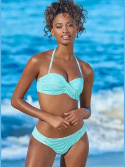 Maillot de bain bandeau à armatures motif rayé marin