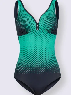 Maillot de bain marine et menthe dos plongeant