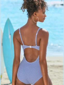 Maillot de bain motif rayé marin