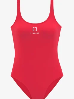 Maillot de bain ruban élastique avec marque inscrite au dos
