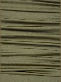 Maillot de bain style uni avec accessoire couleur or