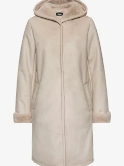Manteau en imitation cuir manteau avec capuche doublée