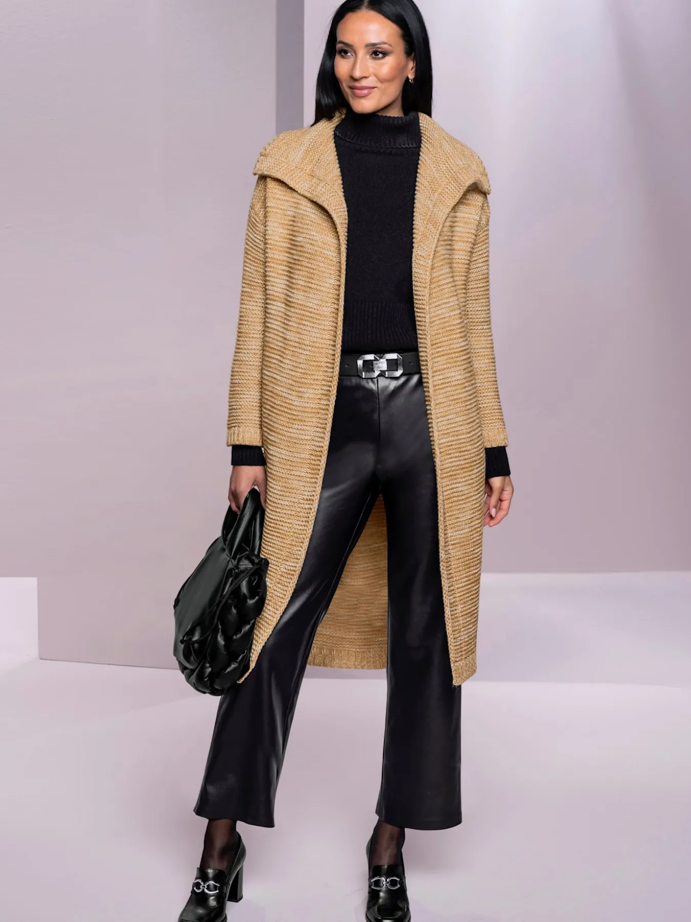 Manteau en tricot grosses mailles tendance