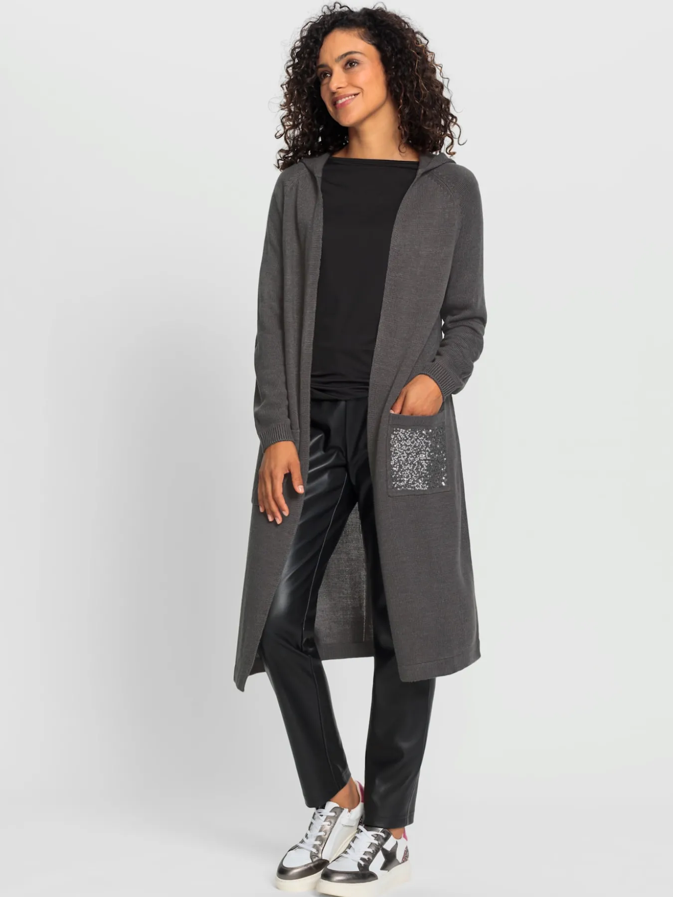 Manteau en tricot paillettes brillantes