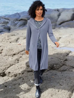 Manteau en tricot pull tendance en mélange de cotons doux