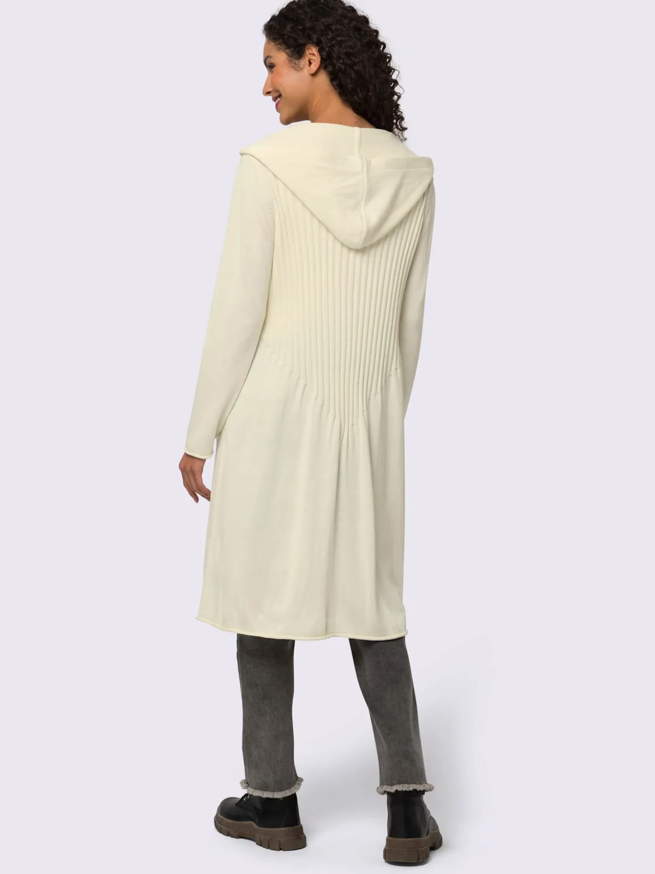 Manteau en tricot pull tendance en mélange de cotons doux