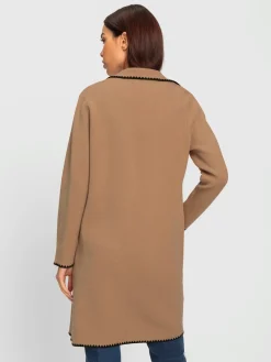 Manteau en tricot superbes coutures contrastées
