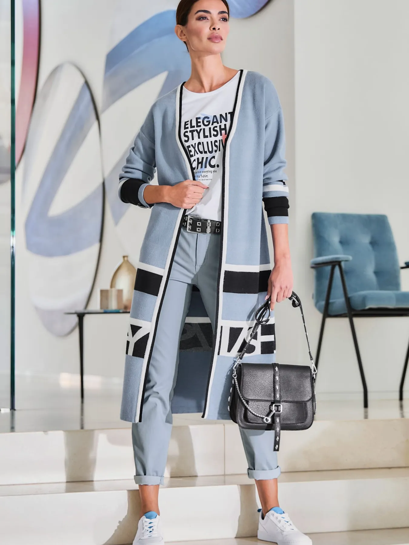 Manteau en tricot tendance : pas de fermeture