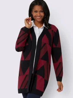 Manteau en tricot tricot jacquard de qualité