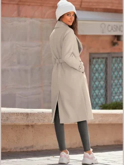 Manteau longueur genou, col à revers