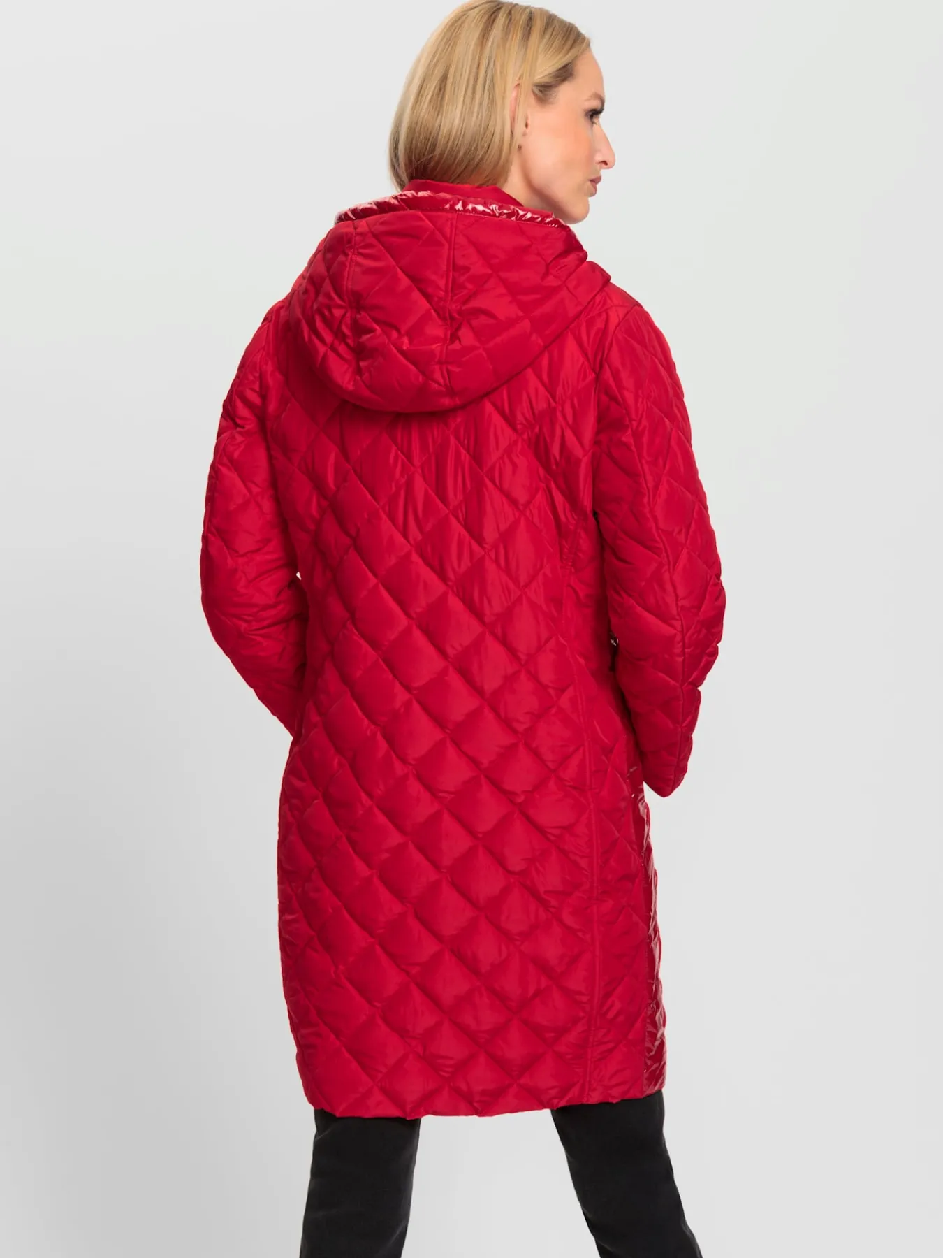 Manteau matelassé mélange de matières tendance