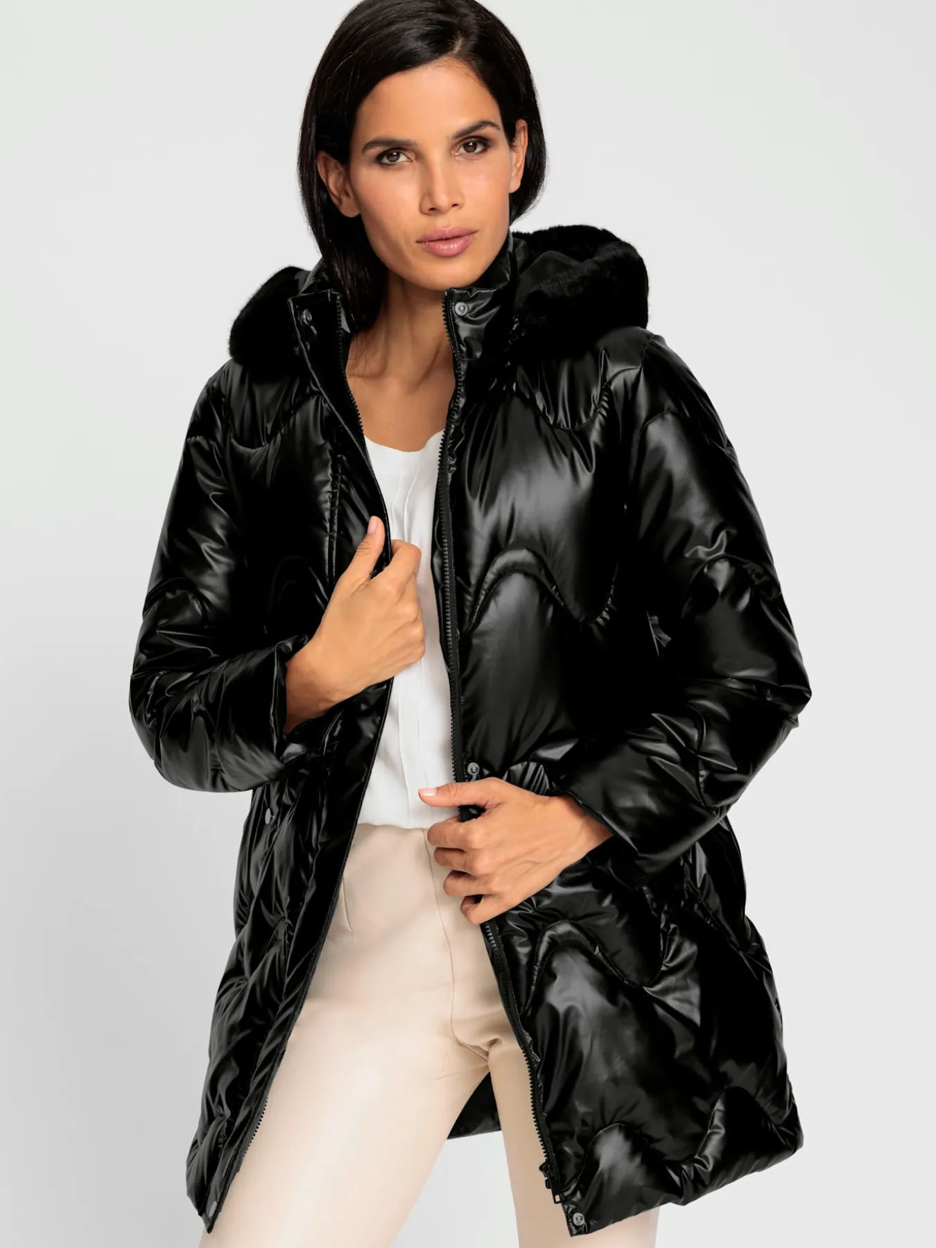 Manteau matelassé revêtement mat et brillant