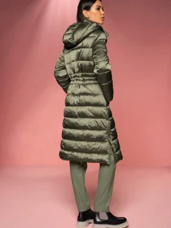 Manteau matelassé velours élastique brillant dans la capuche