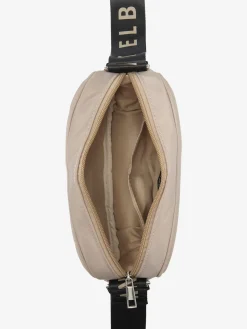 Mini-sac avec matelassage tendance et logo imprimé sur la bandoulière