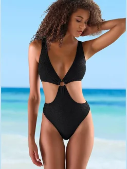 Monokini matière structurée aux couleurs classiques