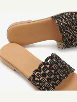 Mules avec détails brillants tendance