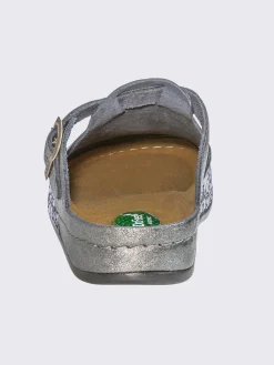 Mules cuir vachette gaufré