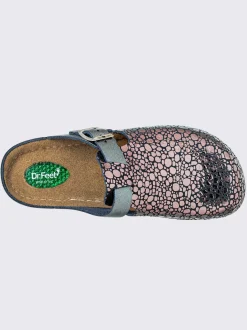Mules cuir vachette gaufré