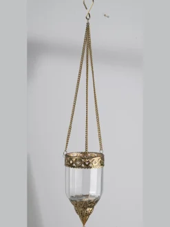 Panier suspendu pendentif en verre