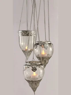 Panier suspendu pendentif en verre