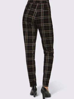 Pantalon à carreaux ceinture élastique, coulisse et lien à nouer
