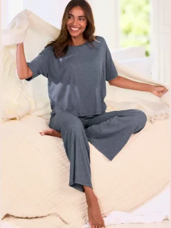 Pantalon 7/8 en tricot côtelé