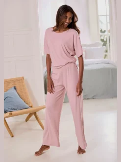 Pantalon 7/8 en tricot côtelé