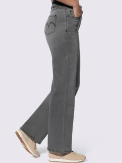 Pantalon 5 poches coupe droite aux jambes