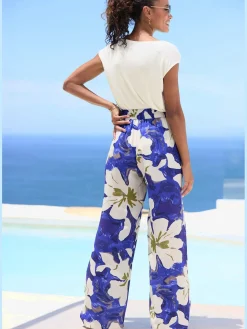 Pantalon avec large ceinture élastique